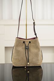 Chanel Bucket Bag Suede Calfskin & Calfskin Dark Beige Black 23x23x14.5cm - 5