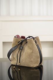 Chanel Bucket Bag Suede Calfskin & Calfskin Dark Beige Black 23x23x14.5cm - 4