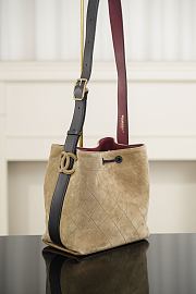 Chanel Bucket Bag Suede Calfskin & Calfskin Dark Beige Black 23x23x14.5cm - 2