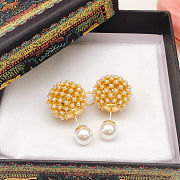 Dior Taribales earrings old-Tone Metal and White Resin Pearls. - 2