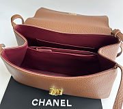 Chanel Grained Calfskin Maxi Flap Bag Brown Gold Hardware 32×20×10cm - 6