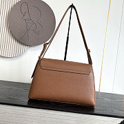 Chanel Grained Calfskin Maxi Flap Bag Brown Gold Hardware 32×20×10cm - 5