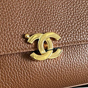 Chanel Grained Calfskin Maxi Flap Bag Brown Gold Hardware 32×20×10cm - 2