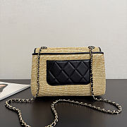 Chanel Flap Bag Beige Braided Raffia 24x14x8cm - 5