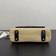 Chanel Flap Bag Beige Braided Raffia 24x14x8cm - 4
