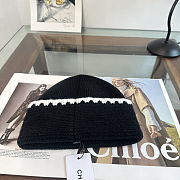 Chanel Knitted Black & White CC Beanie - 6