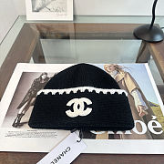 Chanel Knitted Black & White CC Beanie - 5