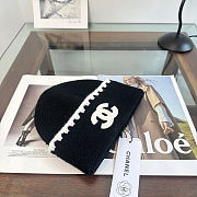 Chanel Knitted Black & White CC Beanie - 2