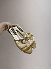 Dolce & Gabbana Rainbow Bianca Lace Slides - 1