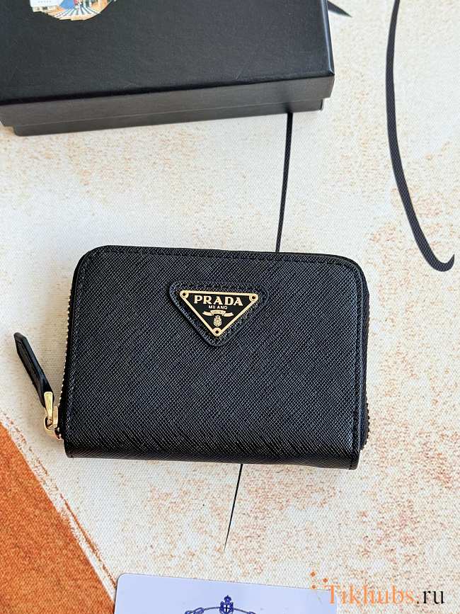  Prada Saffiano Leather Compact/Zip-Around Wallet 12x9x2.5cm - 1