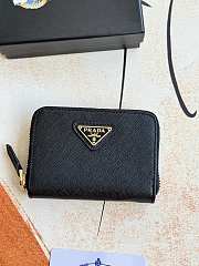  Prada Saffiano Leather Compact/Zip-Around Wallet 12x9x2.5cm - 1