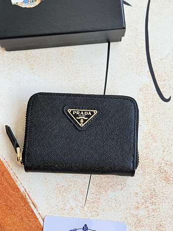  Prada Saffiano Leather Compact/Zip-Around Wallet 12x9x2.5cm