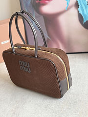 Miu Miu Suede Beau Dark Brown Bag 34x23x12cm - 5