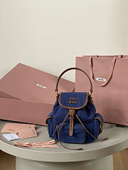  Miu Miu Canvas and Leather Backpack 18×22×11.5cm - 4