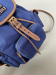  Miu Miu Canvas and Leather Backpack 18×22×11.5cm - 3