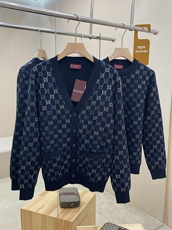 Gucci GG Double Wool Knit Cardigan