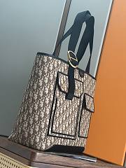Medium Pocket Dior Jett Tote Bag in Brown Dior Oblique Jacquard 41 x 32 x 14cm - 6