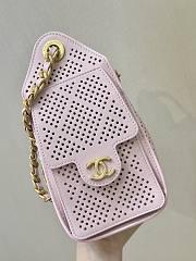 Chanel Mini 26s Hobo Bag Light Pink Perforated Calfskin Antique Gold Hardware 20X22X12.5 cm - 2