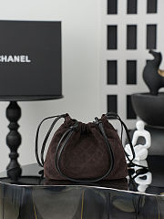 Chanel Quilted Suede Drawstring Bag 17x22x8cm - 6