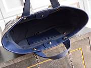Chanel Large Striped Shopping Tote Blue Navy 46cm - 5