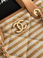 Chanel Large Striped Shopping Tote Neutrals 46cm - 6