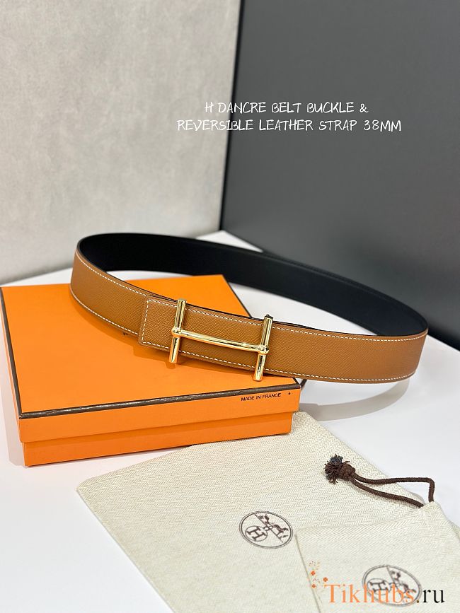  Hermès H d'Ancre Buckle & Reversible Leather Belt 38mm - 1