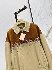  Miu Miu Water Diamond Suede Splicing Blouson Jacket - 6
