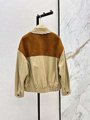  Miu Miu Water Diamond Suede Splicing Blouson Jacket - 2