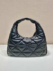  Prada Large Topstitched Nappa-Leather Hobo Bag 40x27x11.5cm - 5