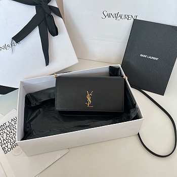 Saint Laurent Cassandre Phone Holder Black Bag 18x11x2cm