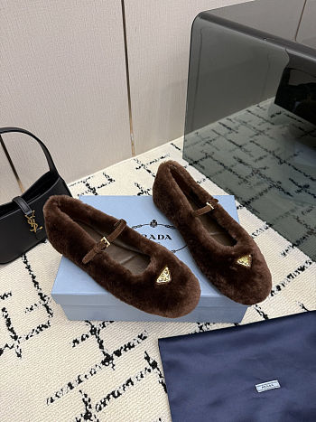  Prada Shearling Ballerinas