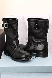 Prada leather mid-calf boots in black - 5