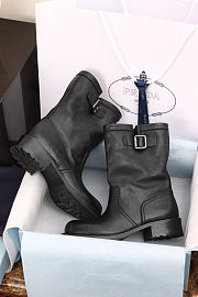Prada leather mid-calf boots in black - 2