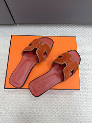 Hermès Oran Sandal Suede with Braided Trim - 6