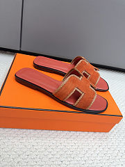 Hermès Oran Sandal Suede with Braided Trim - 4