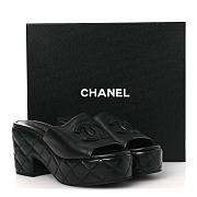 Chanel Lambskin Quilted CC Platform Mules 40 Black - 1