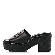 Chanel Lambskin Quilted CC Platform Mules 40 Black - 4