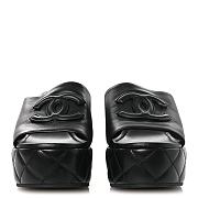 Chanel Lambskin Quilted CC Platform Mules 40 Black - 3