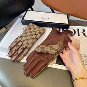Gucci GG Canvas & Leather Gloves  - 5