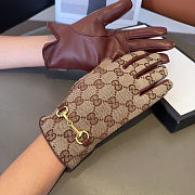 Gucci GG Canvas & Leather Gloves  - 4