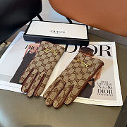 Gucci GG Canvas & Leather Gloves  - 3
