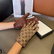 Gucci GG Canvas & Leather Gloves  - 2