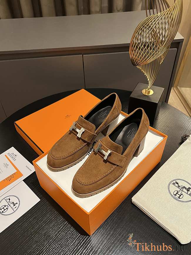 Hermes Escarpin Foch 60 Pump Chevre Velours SHW - 1