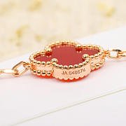 Van cleef & arpels vintage alhambra bracelet 5 motif rose gold, carnelian - 6