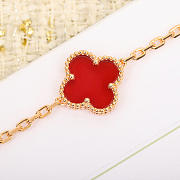 Van cleef & arpels vintage alhambra bracelet 5 motif rose gold, carnelian - 4