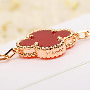 Van cleef & arpels vintage alhambra bracelet 5 motif rose gold, carnelian - 3