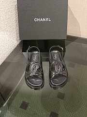 Chanel Shiny Lambskin Dad Sandals Black - 4