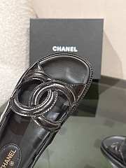 Chanel Shiny Lambskin Dad Sandals Black - 3