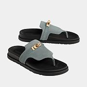 Hermes Empire Sandals in Suede Goatskin Bleu Tonnerre - 1