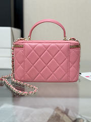 Chanel Pink Quilted Lambskin Top Handle Vanity Case 16.5x10x8cm - 3